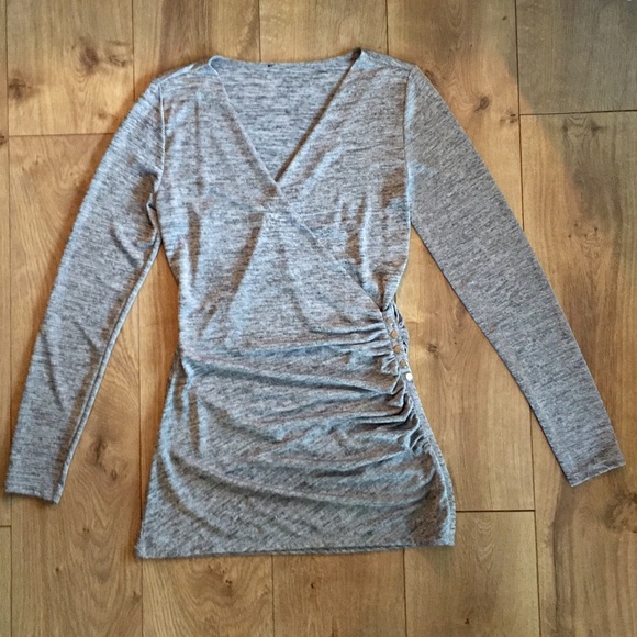 White House Black Market Tops - White House Black Market grey long sleeve top